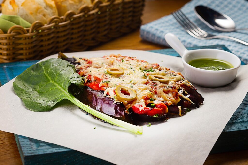 Aubergine with Tomatoes