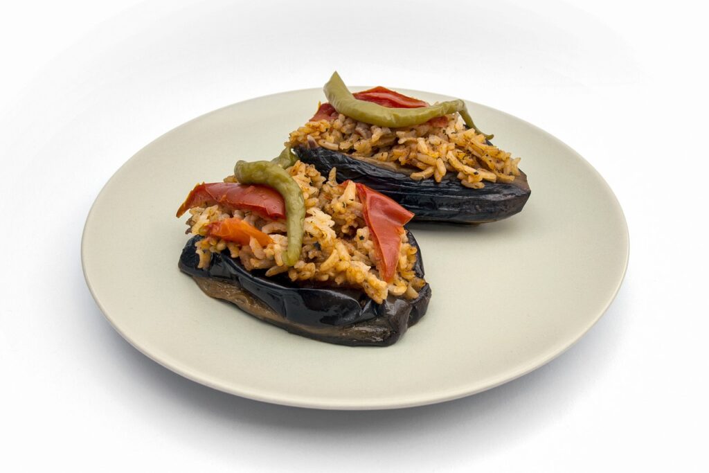 Aubergine with Rice